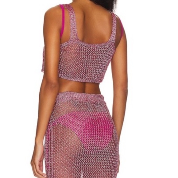 Superdown // Gabiji Skirt Set (metallic pink) - Picture 3 of 6
